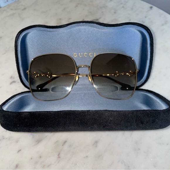 Gucci Accessories - Gucci Horsebit Goldtone Unisex Sunglasses